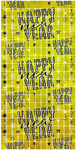[80085] Happy New Year Metalic Square Curtain