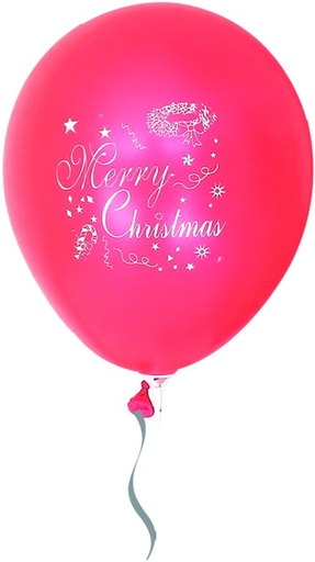 [BA002] 30cm Biodegredable, Helium-Quality, Merry Christmas Balloons - Green/Red