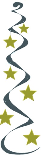 [50059-BKGD] 75cm Star Whirls - Black/Gold
