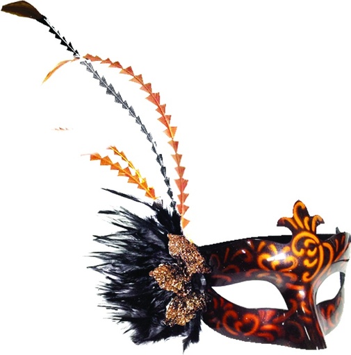 [CF003-OR] Feather Mask - Orange