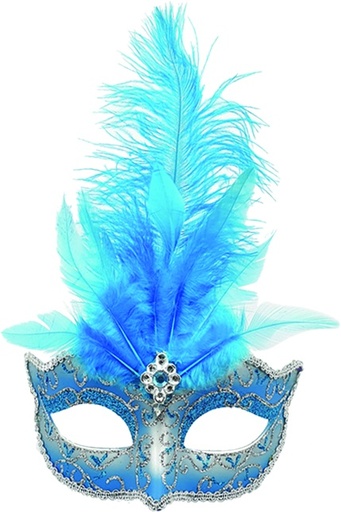 [CF018-B] Feather Mask - Blue
