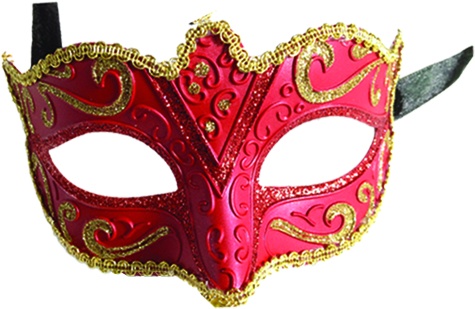 [CF010-R] Glitter Mask - Red