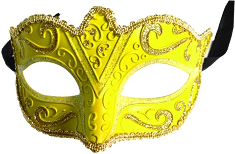[CF010-Y] Glitter Mask - Yellow
