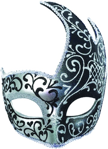 [CF017-BKS] Ornate Mask - Black/Silver