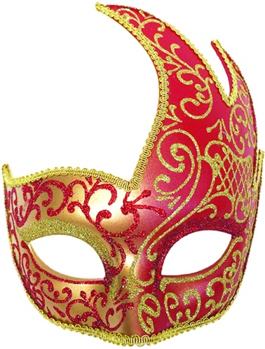 [CF017-R] Ornate Mask - Red/Gold