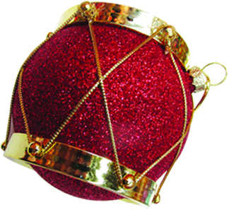 [AC515] 8cm Drum Ornament - Red