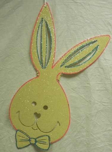 [AC593] 50cm Glittered Foamboard Bunny Head - Yellow/Red/Turquoise
