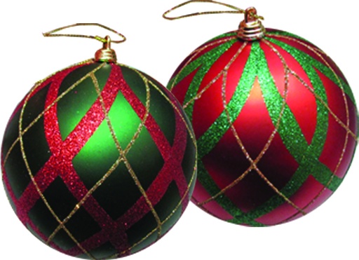 [AC646] Striped Glitter Ball, 12cm