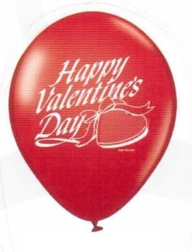 [BA004-RP] Printed Balloons "Happy Valentine's Day" - Red