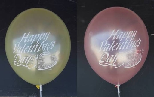 [BA017] 30cm Balloons printed "Happy Valentine's Day" - Assorted Colours