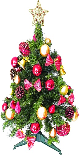 [YZ33-GDR] 33" Decorated Tree - Gold/Red