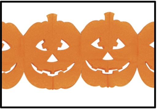 [01114] 3.6m x 12.5cm Jack-O-Lantern Garland - Orange