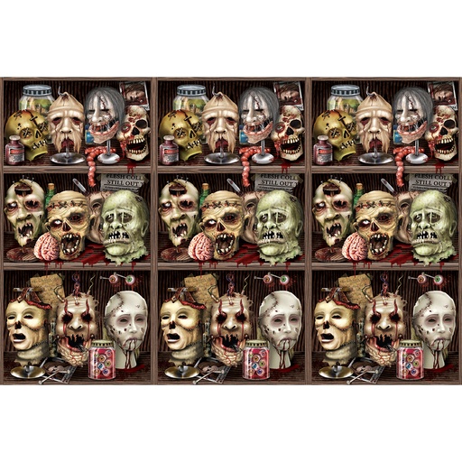 [00196] Scary Heads Backdrop, 9m