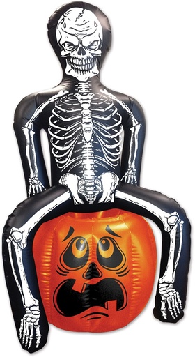 [00020] Inflatable Skeleton Party Popper Cooler - Orange/White/Black