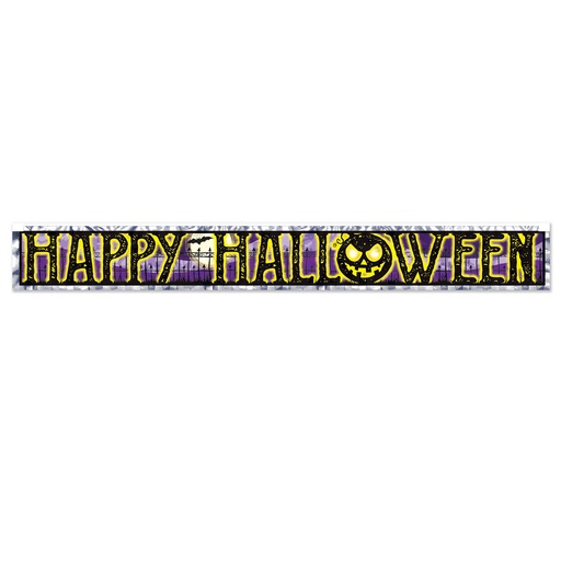 [00399] Metallic Happy Halloween Fringe Banner, 1.5m