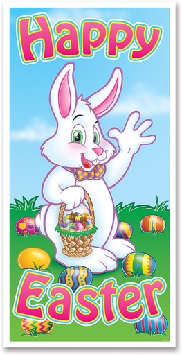 [40010] 1.5m x 76cm Easter Door Cover - Multicolour