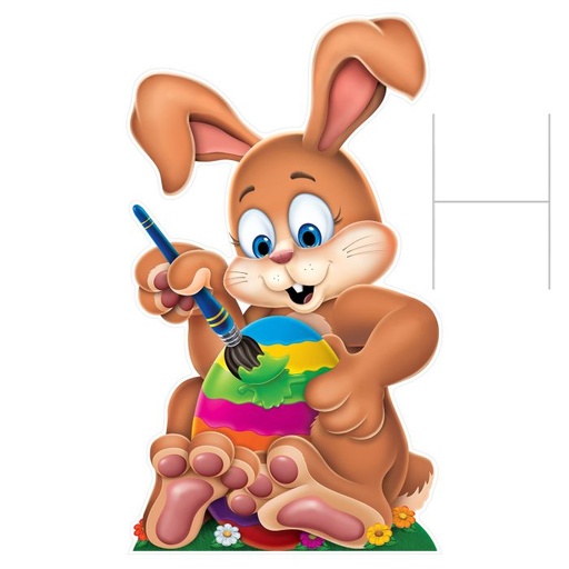 [40015] Plastic Jumbo Easter Bunny Yard Sign, 3' 9½" x 26½"