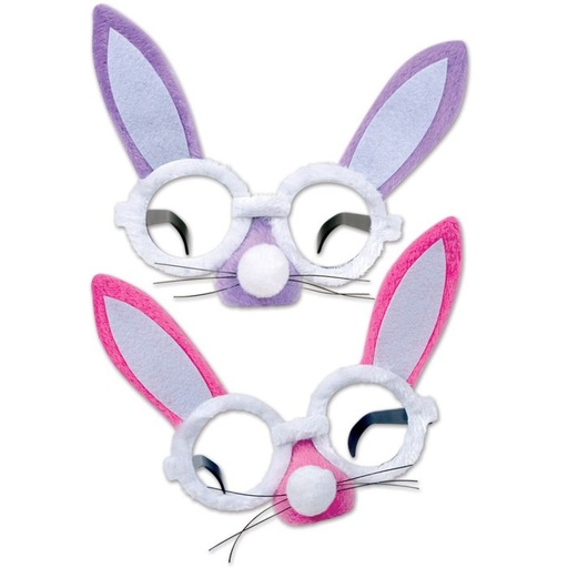 [40769] Plush Bunny Glasses, asstd lavender & pink; one size fits most