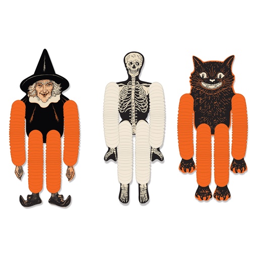 [00430] Vintage Halloween Tissue Dancers 14" (3/Pkg)