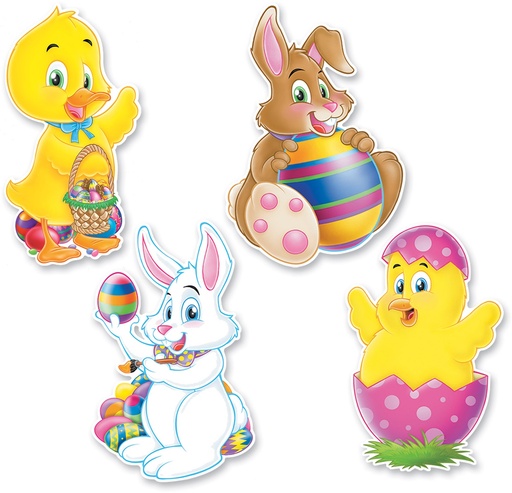 [44026] 35.6cm 2-sided Easter Cutouts - Multicolour