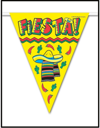 [50021] 3.6m x 25cm Fiesta Pennant Banner - Yellow/Multicolour