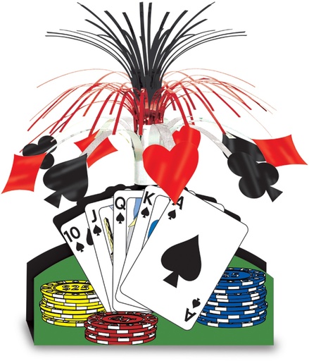 [50035] 33cm Playing Card Centrepiece - Multicolour