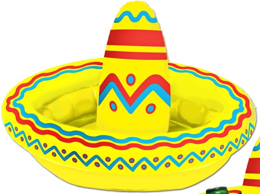 [50254] 45cm x 30cm Inflatable Sombrero Cooler - Yellow/|Green/Red