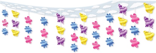 [50332] 3.6m x 30cm Butterfly and Flower Ceiling Decor