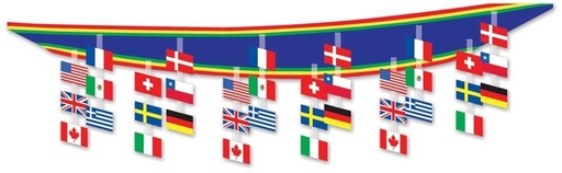 [50337] International Flag Ceiling Decor, 3.6m