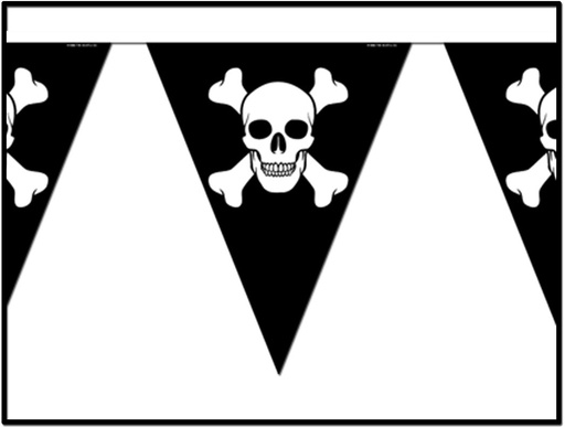 [50537] Jolly Roger Pennant Banner, 3.6m