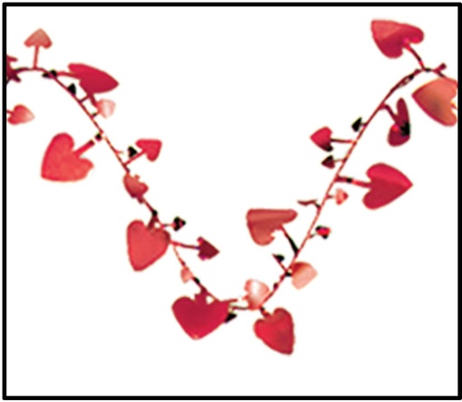 [50652-R] 7.6m Gleamin' Flex Heart Garland - Red