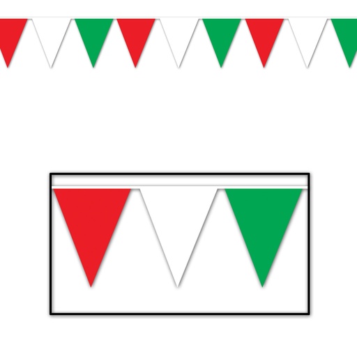 [50700-RWG] Outdoor Pennant Banner, 43cm x 36.5m