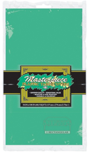 [50940-G] 2.7m x 1.35m Plastic Rectangular Tablecover - Green