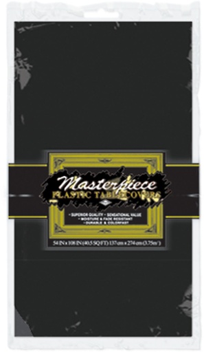 [50945-BK] 2.1m Plastic Round Tablecover - Black