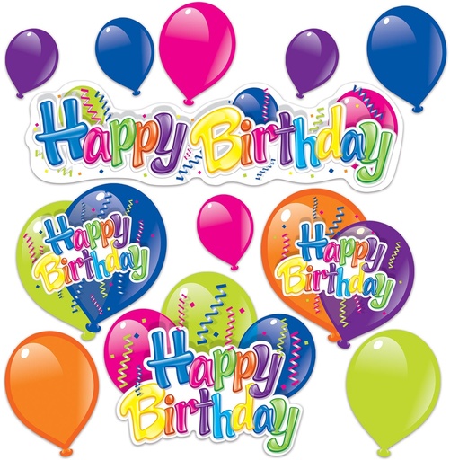 [53364] Happy Birthday Cutouts, 12 to 60cm