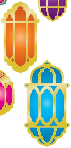[53580] Foil Lantern & Mandala Cutouts, 38cm