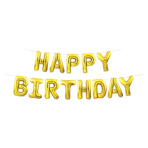 [53911-GD] Happy Birthday Balloon Streamer