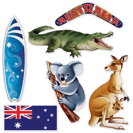 [54891] Australian Cutouts 12¼"-19¾", printed 2 sides