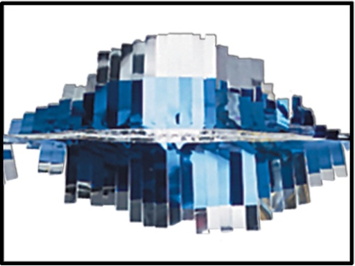 [55208-BS] 7.6m x 9.5cm Gleamin' Twirl Metallic Festooning - Blue/Silver