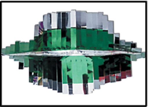 [55208-GS] 7.6m x 9.5cm Gleamin' Twirl Metallic Festooning - Green/Silver