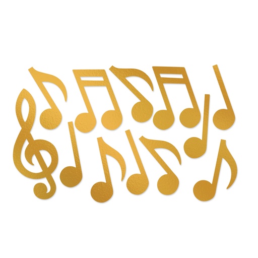 [55295-GD] Gold Foil Musical Notes Silhouettes