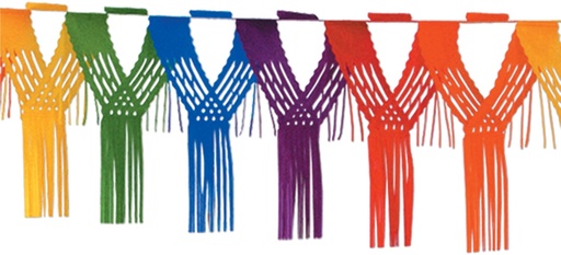[55523-RB] 3.6m x 50cm Drop Fringe Garland - Red/Blue