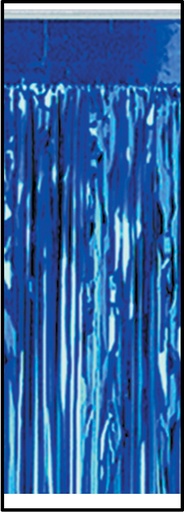 [55861-B] 4.2m x 76cm Metallic Table Skirting - Blue