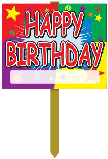 [55911] Happy Birthday Yard Sign, 38cm