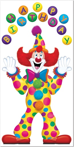 [57319] Birthday Clown Door Cover, 1.5m
