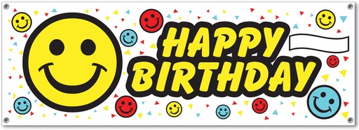 [57638] Birthday Smile Face Sign Banner, 1.5m