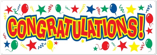 [57651] 1.5m x 53cm Congratulations Sign Banner