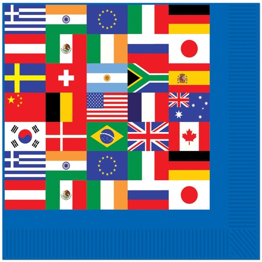 [58172] International Flag Beverage Napkins