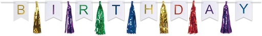 [59630-MC] Happy Birthday Tassel Streamer, 1.8m