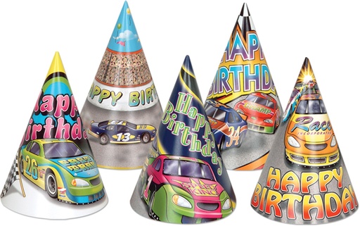 [66011] Race Car Birthday Hats, 16.5cm